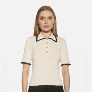 NEW Alexia Admor Brianna Beige Top Size L